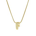 Load image into Gallery viewer, Diamond Bubble Letter Initial Necklace