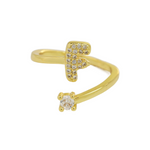 Load image into Gallery viewer, Dainty Bubble Diamond Wrap Initial Ring