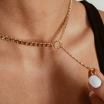 Load image into Gallery viewer, Double Chain Cuban and Pearl Necklace