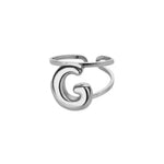 Load image into Gallery viewer, Adjustable Open Band Bubble Letter Initial Ring