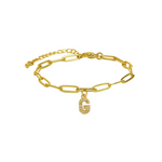 Load image into Gallery viewer, Dainty Paperclip Letter Initial Bracelet
