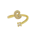 Load image into Gallery viewer, Dainty Bubble Diamond Wrap Initial Ring