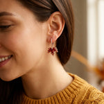 Load image into Gallery viewer, Dainty Autumn Maple Leaf Earrings