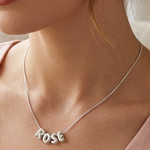 Load image into Gallery viewer, Curved Bubble Letter Necklace