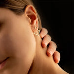 Load image into Gallery viewer, Connecting Rhombus Minimalist Geometric Earrings