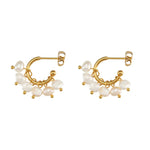 Load image into Gallery viewer, 18k Dainty Pearl Droplet Dangle Earrings