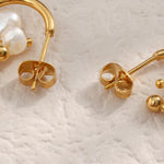 Load image into Gallery viewer, 18k Dainty Pearl Droplet Dangle Earrings