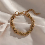 Load image into Gallery viewer, 18k Thick 8mm Rope Bracelet and Necklace