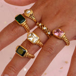 Load image into Gallery viewer, Chunky Cross Striped Baguette Diamond Ring