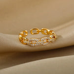 Load image into Gallery viewer, Adjustable Diamond Chain Link Ring