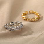 Load image into Gallery viewer, Adjustable Diamond Chain Link Ring