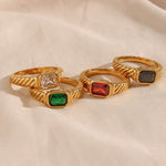 Load image into Gallery viewer, Cross Striped Baguette Diamond Ring