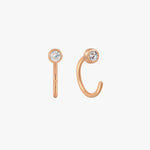 Load image into Gallery viewer, Paloma Mini Bezel Huggie Earrings
