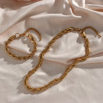 Load image into Gallery viewer, 18k Thick 8mm Rope Bracelet and Necklace