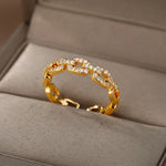 Load image into Gallery viewer, Adjustable Diamond Chain Link Ring