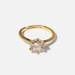 Load image into Gallery viewer, Adjustable Classic 6 Prong Dainty Diamond Ring