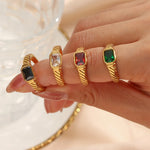 Load image into Gallery viewer, Cross Striped Baguette Diamond Ring