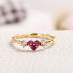 Load image into Gallery viewer, Feminine Heart Diamond Ring