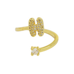 Load image into Gallery viewer, Dainty Bubble Diamond Wrap Initial Ring