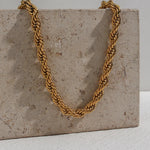 Load image into Gallery viewer, 18k Thick 8mm Rope Bracelet and Necklace