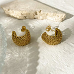 Load image into Gallery viewer, 18k Mesh C Hoop Earrings