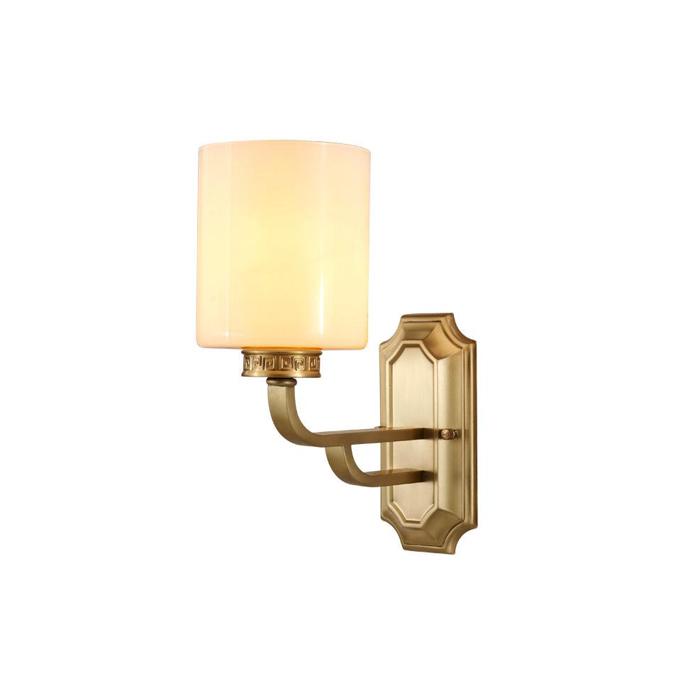 Polished Copper Contemporary Glass Wall Sconce