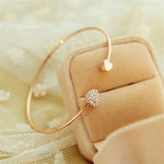 Load image into Gallery viewer, Dainty Double Heart Bangle Bracelet