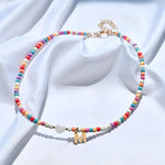 Load image into Gallery viewer, Colorful Beaded Initial Choker Necklace