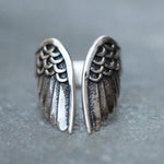 Load image into Gallery viewer, Vintage-Style Angel Wing Ring in Sterling Silver