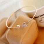 Load image into Gallery viewer, Dainty Double Heart Bangle Bracelet