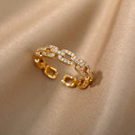 Load image into Gallery viewer, Adjustable Diamond Chain Link Ring