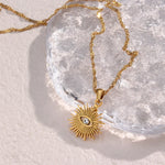 Load image into Gallery viewer, Dainty Diamond Evil Eye Necklace
