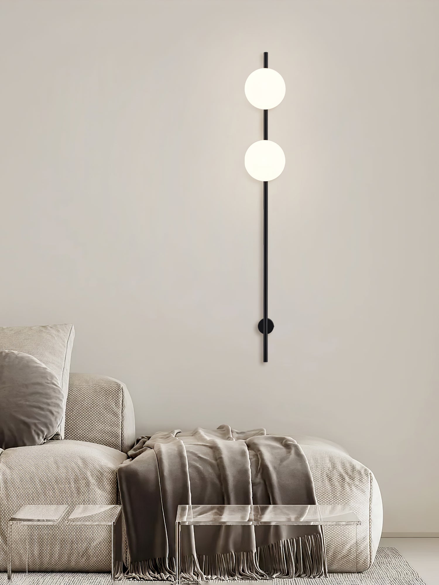 White Glass Shade Nordic Inspired Wall Light