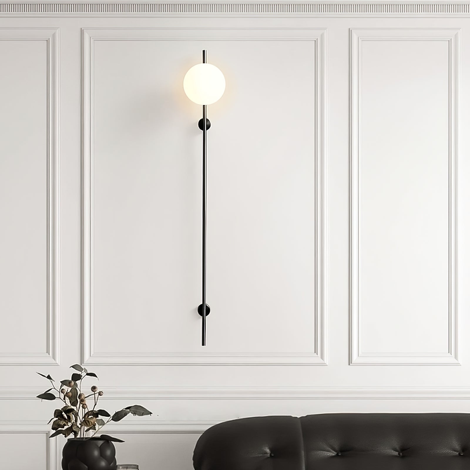 White Glass Scandinavian Inspired Wall Light