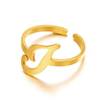 Load image into Gallery viewer, Adjustable Italic Cursive Letter Initial Ring