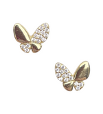 Load image into Gallery viewer, Pave Crystal Butterfly Stud Earrings