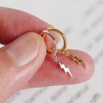 Load image into Gallery viewer, Lightning Hoop Earrings Lightning Bolt Earrings