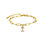 Load image into Gallery viewer, Dainty Paperclip Letter Initial Bracelet