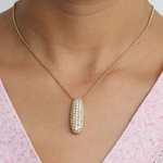Load image into Gallery viewer, Chunky Bubble Diamond Dazzle Initial Necklaces