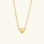 Load image into Gallery viewer, Heart Initial Gold Necklace
