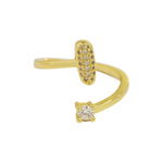 Load image into Gallery viewer, Dainty Bubble Diamond Wrap Initial Ring