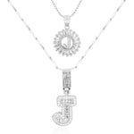 Load image into Gallery viewer, 2pc 14k Diamond Letter Initial Necklaces