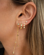 Load image into Gallery viewer, Gold Triple Crystal Flower Stud Earrings