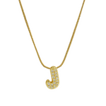 Load image into Gallery viewer, Diamond Bubble Letter Initial Necklace