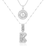 Load image into Gallery viewer, 2pc 14k Diamond Letter Initial Necklaces
