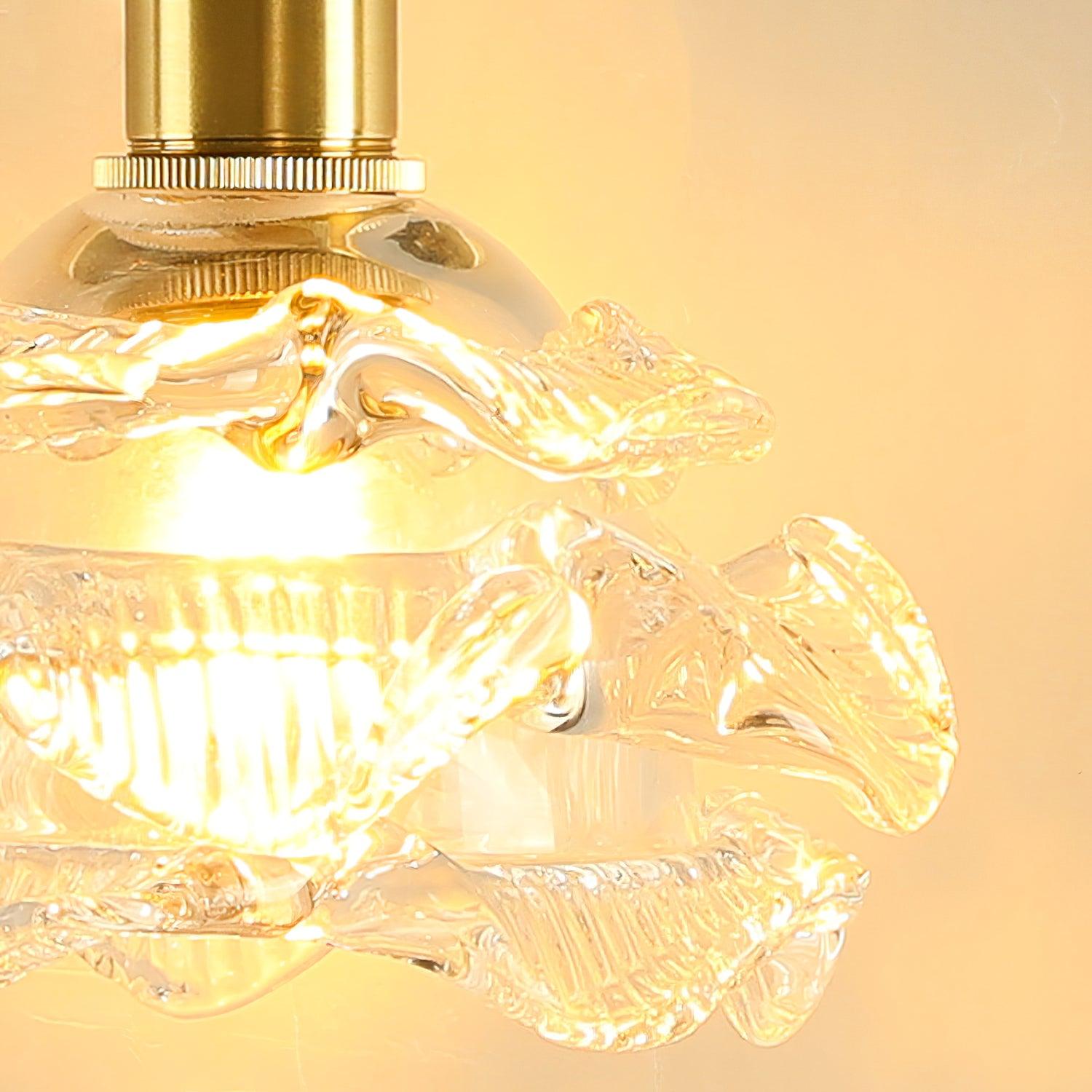 Brass Knurled Finish Wall Sconce For Living Room