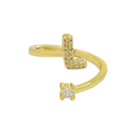 Load image into Gallery viewer, Dainty Bubble Diamond Wrap Initial Ring