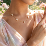 Load image into Gallery viewer, Timeless Gold Pearl Daisy Flower Necklace