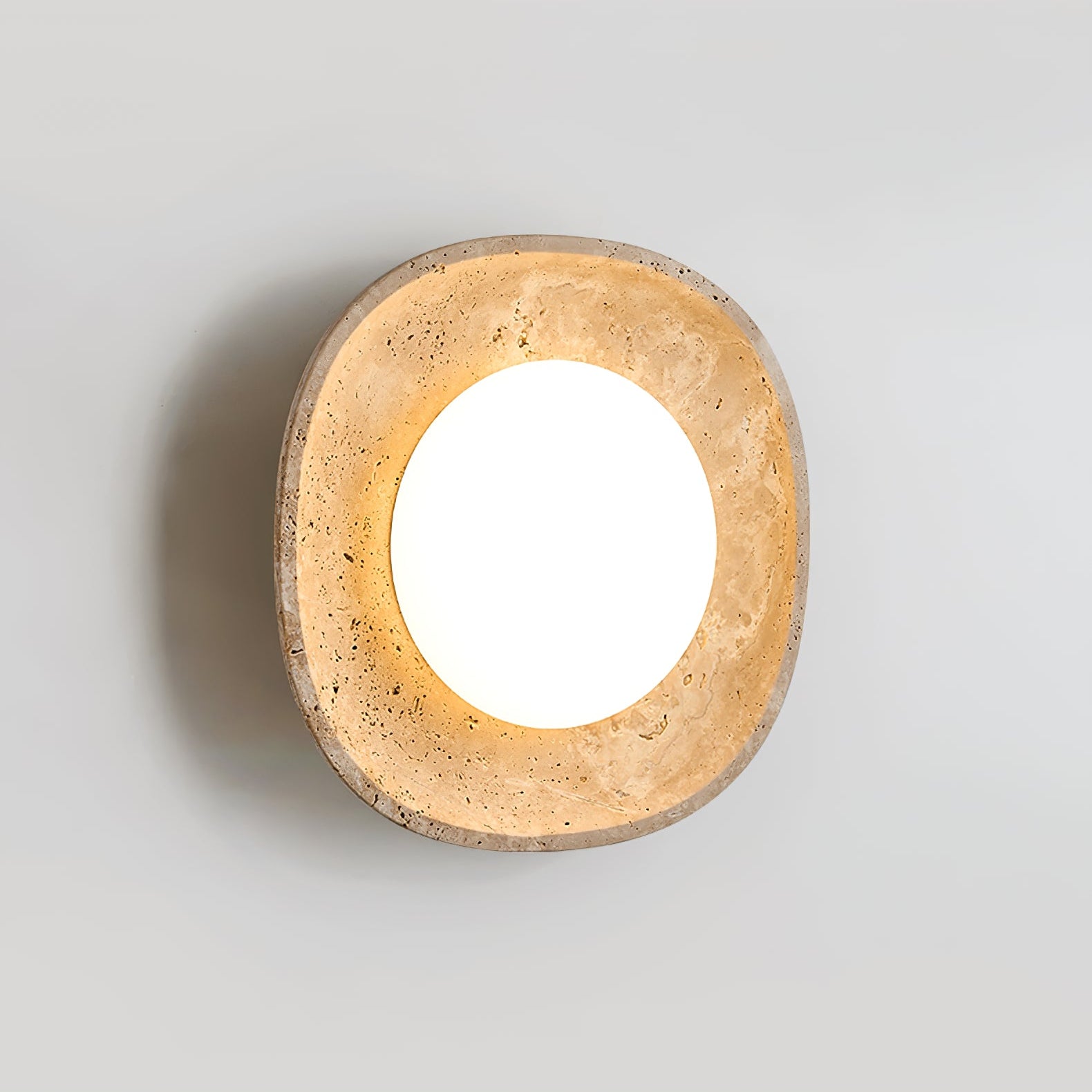 Travertine Rounded Square Contemporary Wall Light