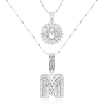 Load image into Gallery viewer, 2pc 14k Diamond Letter Initial Necklaces